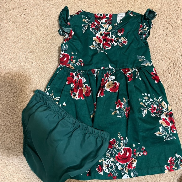 Carter's Green Floral Kids Formal Dress - Picture 1 of 1